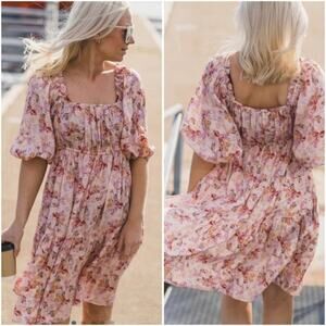 NWT byTiMo Feathe Floral‎ Print Babydoll Dress